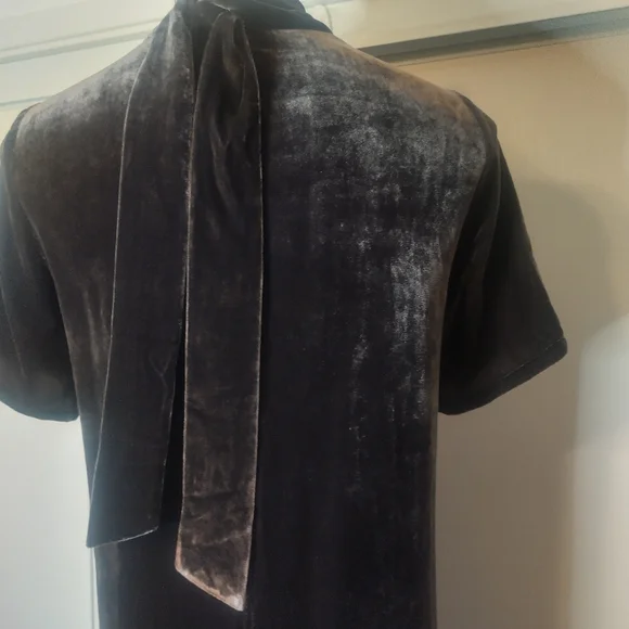 EILEEN FISHER Mock neck Velvet Dress with Pockets size XXS - Picture 6 of 8